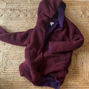 Plum teddy coat